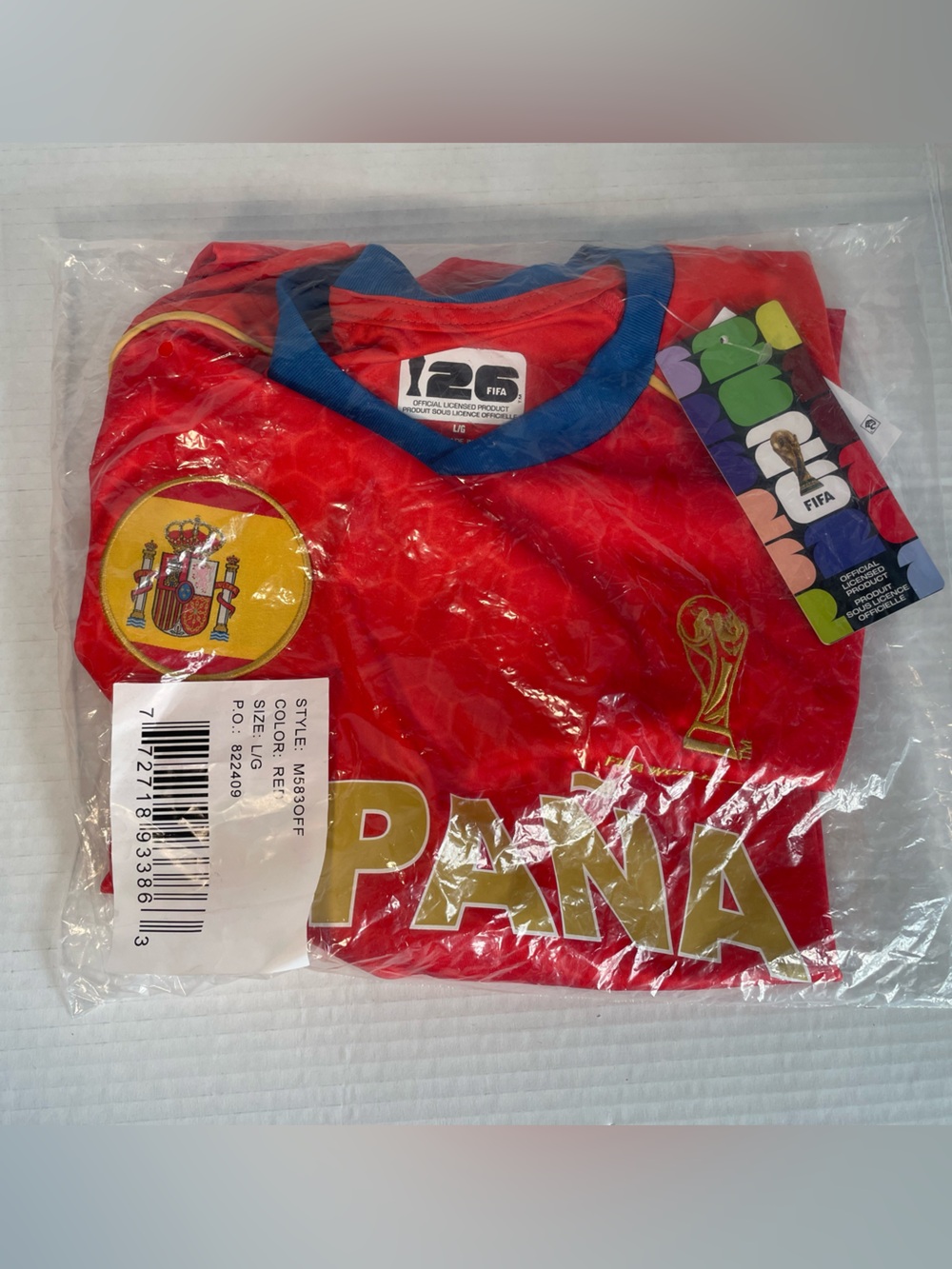 Spain national team FIFA jersey size L NEW sealed | Soccer